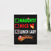 Stoute Leuke Lunch Lady Grappige Kerstman Lunc Kaart (Voorkant)