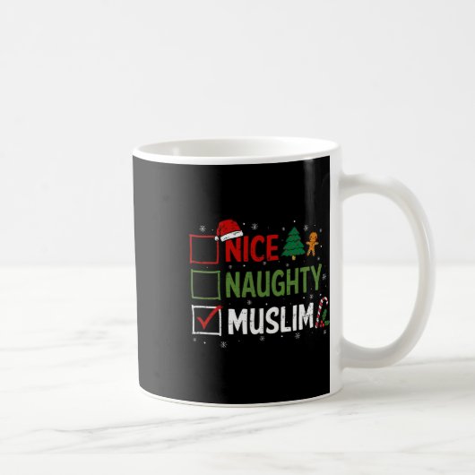 Stoute Leuke Moslim Kerst Pyjama Kerstman Koffiemok (Rechts)