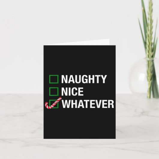 Stoute Leuke Wat dan ook, Cool Kerst Grappige quot Kaart (Voorkant)