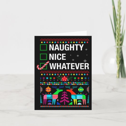 Stoute Leuke Wat dan ook, Cool Kerst Grappige quot Kaart (Voorkant)