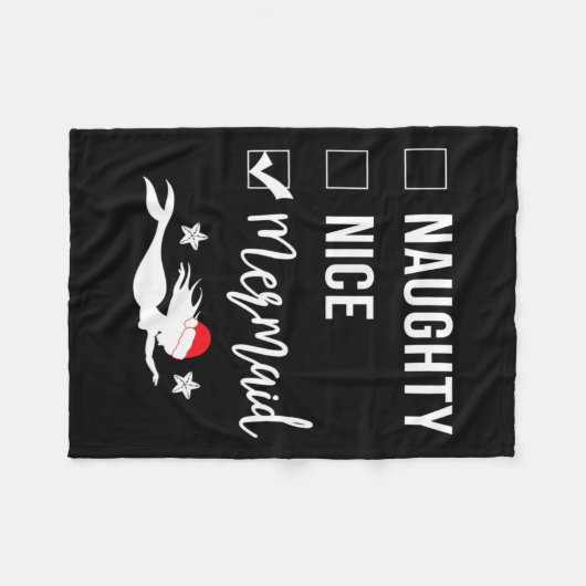 Stoute Leuke Zeemeermin Funny Zeemeermin Kerstmis Fleece Deken (Voorkant (Horizontaal))