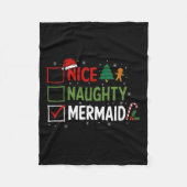 Stoute Leuke Zeemeermin Kerstpyjama Kerstman Fleece Deken (Voorkant)