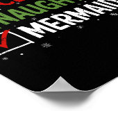 Stoute Leuke Zeemeermin Kerstpyjama Kerstman Poster (Hoek)