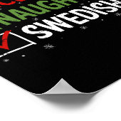 Stoute Leuke Zweedse Kerstpyjama Kerstman Poster (Hoek)