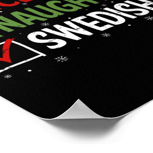 Stoute Leuke Zweedse Kerstpyjama Kerstman Poster (Hoek)