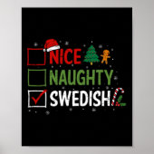 Stoute Leuke Zweedse Kerstpyjama Kerstman Poster (Voorkant)