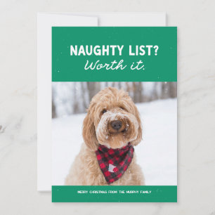 Stoute lijst grappige cute groene Kerstmis Feestdagenkaart