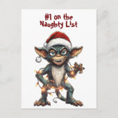 Stoute Lijst Gremlin Feestdagenkaart (Voorkant)