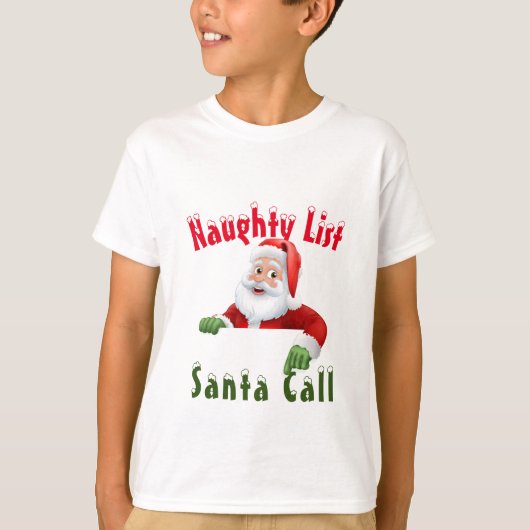Stoute Lijst Kerstman Oproep T-shirt (Voorkant)
