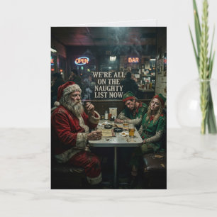 Stoute Lijst Kerstmannetje Elfen Diner Kaart