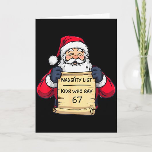 Stoute Lijst Kinderen Die 67 Grappige Meme Kerstmi Kaart (Voorkant)