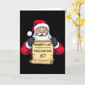 Stoute Lijst Kinderen Die 67 Grappige Meme Kerstmi Kaart (Gele Bloem)