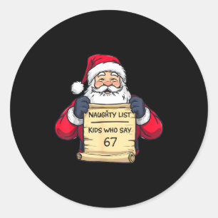 Stoute Lijst Kinderen Die 67 Grappige Meme Kerstmi Ronde Sticker
