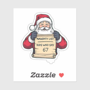 Stoute Lijst Kinderen Die 6 7 Zes Zeven Kerstmis Z Sticker