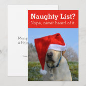 Stoute lijst? Nooit van gehoord grapje foto Feestdagenkaart (Voorkant / Achterkant)
