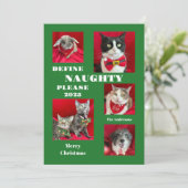 Stoute lijst Pet Photo Christmas Flat Kaart (Staand voorkant)