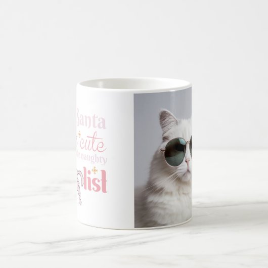 Stoute Lijst Schattigee Kattenfoto Kerst Koffiemok (Center)