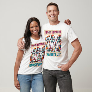 Stoute Lijst Sneeuwmannen proosten in vakantiestij T-shirt