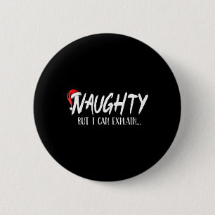 Stoute maar ik kan grappige kerstparen uitleggen ronde button 5,7 cm