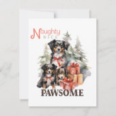 Stoute, mooie, pawsome vlakke kerst Kaart (Voorkant)