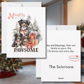 Stoute, mooie, pawsome vlakke kerst Kaart