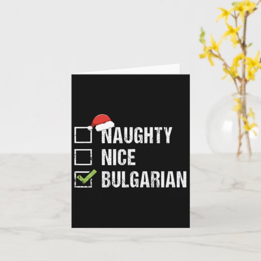 Stoute Nette Bulgaarse Kerstman Hoed Kerstcadeau  Kaart (Gele Bloem)