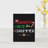 Stoute Nette Drummer Groep Bijpassend Kerstcadeau Kaart (Gele Bloem)