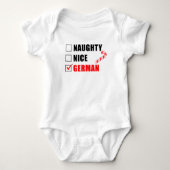 Stoute Nette Duitse Kerstman Lijst Baby Body Romper (Voorkant)