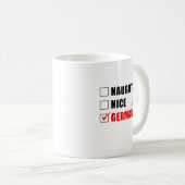 Stoute Nette Duitse Kerstontwerp Koffiemok (Voorkant rechts)