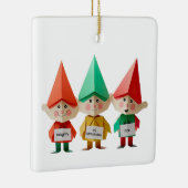 Stoute Nette Gecompliceerde Kerstelfjes grappig Keramisch Ornament (Rechts)