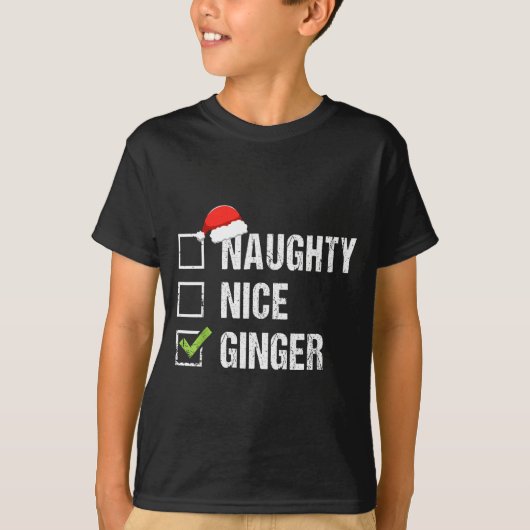 Stoute Nette Ginger Rodekop Kerstman Hoed Iers Ker T-shirt (Voorkant)