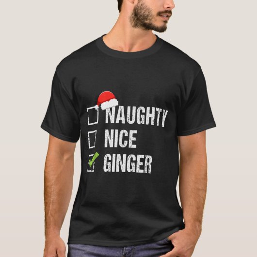 Stoute Nette Ginger Rodekop Kerstman Hoed Iers Ker T-shirt (Voorkant)