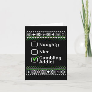Stoute Nette Gokverslaafde Kerst  Kaart