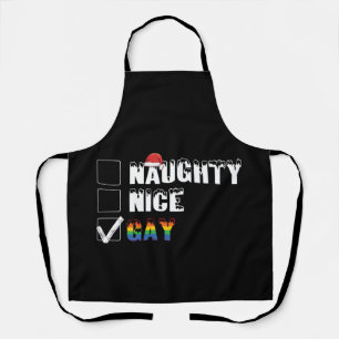 Stoute Nette Homoregenboog Pride LGBT Kerstcadeau Schort