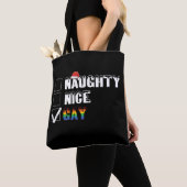 Stoute Nette Homoregenboog Pride LGBT Kerstcadeau Tote Bag (Dichtbij)