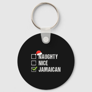 Stoute Nette Jamaicaanse Shirt Santa Hoed Kerst Ge Sleutelhanger
