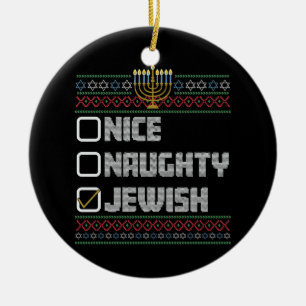 Stoute Nette Joodse Kerstman Hete Kerst Hanukkah  Keramisch Ornament