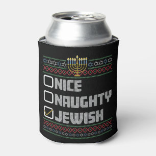 Stoute Nette Joodse Kerstman Lelijke Kerst Hanukka Blikjeskoeler