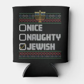 Stoute Nette Joodse Kerstman Lelijke Kerst Hanukka Blikjeskoeler (Voorkant)