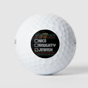 Stoute Nette Joodse Kerstman Lelijke Kerst Hanukka Golfballen
