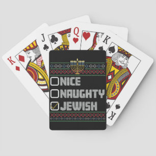 Stoute Nette Joodse Kerstman Lelijke Kerst Hanukka Pokerkaarten