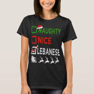 Stoute Nette Libanese Kerstpyjama Grappige Sint T-shirt