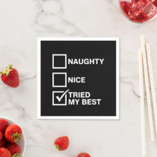 Stoute Nette Lijst Geprobeerd Mijn Best Santa Grap Servet