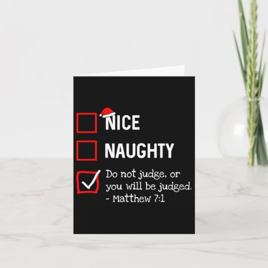 Stoute Nette Lijst Grappig Religieus Christelijk C Kaart (Voorkant)