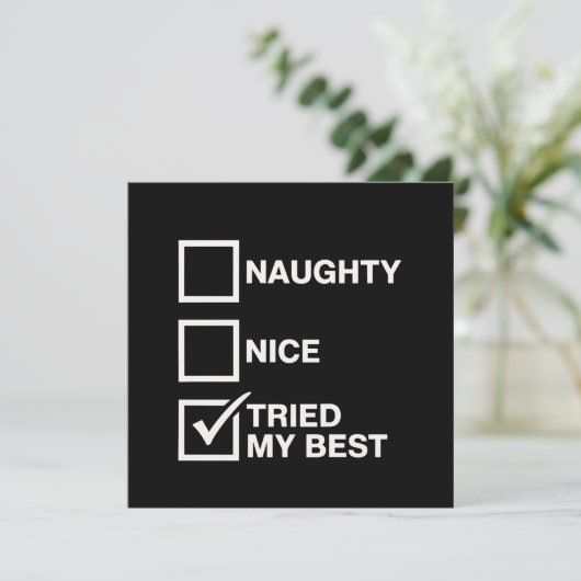 Stoute Nette Lijst Heb Me Beste Santa Funny Kerstm Kaart (Staand voorkant)