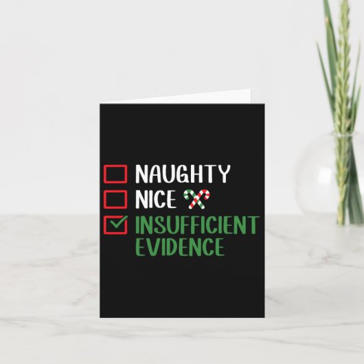 Stoute Nette Onvoldoende Bewijs Kerstlijst Kaart (Voorkant)