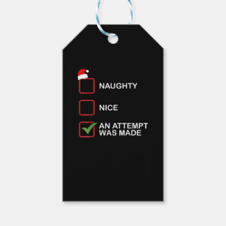 Stoute Nette Poging Gemaakt Grappige Kerstlijst Cadeaulabel