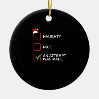 Stoute Nette Poging Gemaakt Grappige Kerstlijst Keramisch Ornament