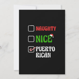 Stoute Nette Puertoricaanse Kerstman Vakantie Zoet Feestdagenkaart