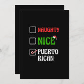 Stoute Nette Puertoricaanse Kerstman Vakantie Zoet Feestdagenkaart (Voorkant / Achterkant)